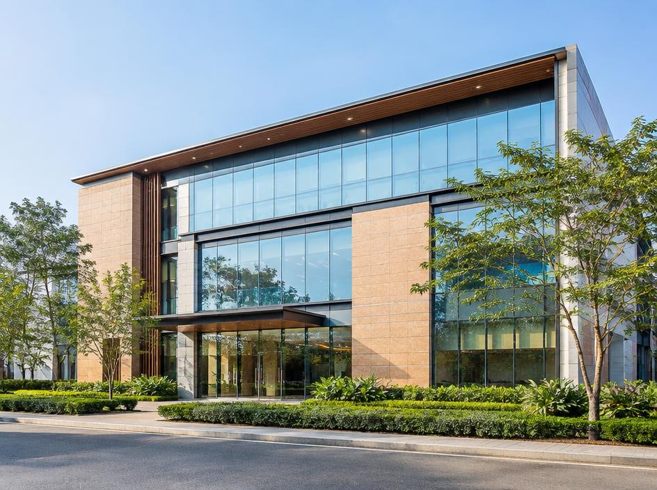 Modern commercial building exterior